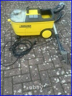 Karcher puzzi 100 carpet cleaner with floor tool and upholstery tool Power On