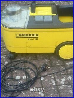 Karcher puzzi 100 carpet cleaner with floor tool and upholstery tool Power On