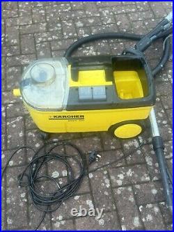 Karcher puzzi 100 carpet cleaner with floor tool and upholstery tool Power On