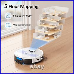 Lubluelu Laser Robot Vacuum Cleaner with Mop 3200Pa Wifi/App Self-Charging White